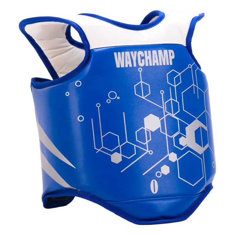 Blaue Weste von WayChamp Club von der Seite